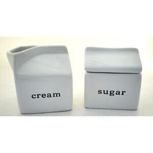 SUGAR & CREAMER-CRATE & BARREL-White-Cover on Sugar-Unique